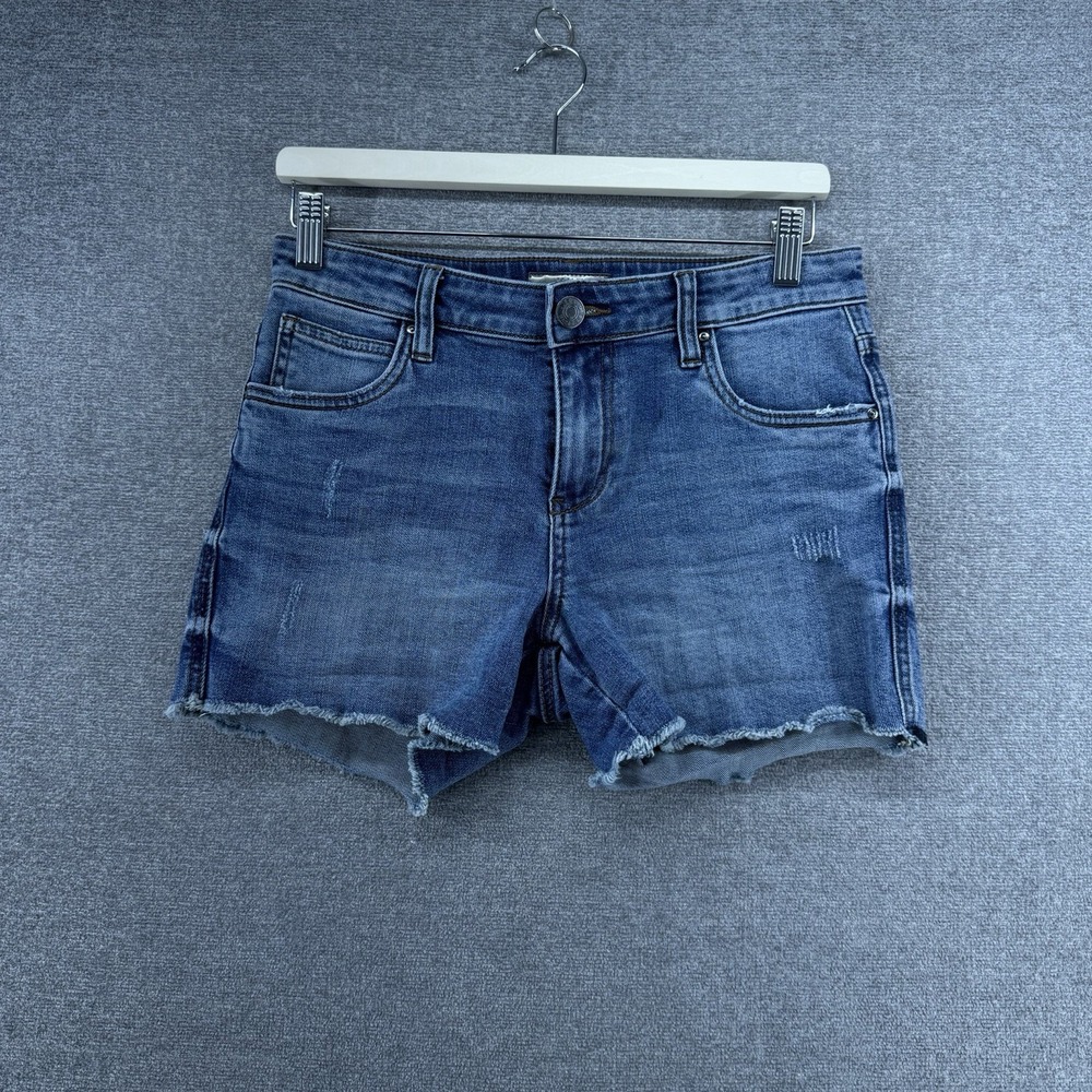 Kut From The Kloth Gidget Fray Cut Off Shorts Women Size 2 Denim Blue